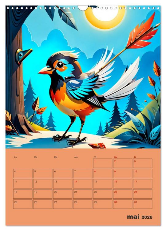 Produktbild: Les fables illustr&eacute;es (Calendrier mural 2026 DIN A3 horizontal), CALVENDO calendrier mensuel