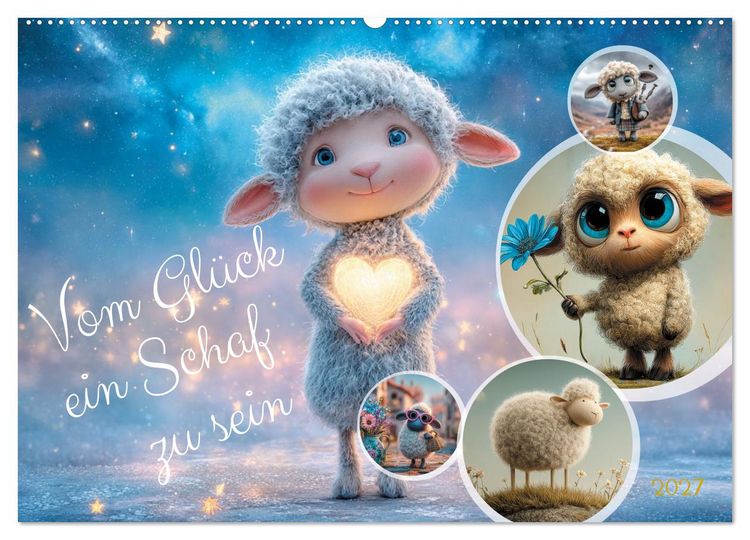 Produktbild: Vom Gl&uuml;ck ein Schaf zu sein (Wandkalender 2027 DIN A2 quer), CALVENDO Monatskalender