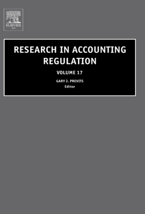 Produktbild: Research in Accounting Regulation