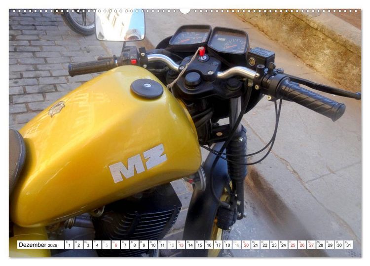 Produktbild: MZ - Ein Motorrad aus der DDR in Kuba (Wandkalender 2026 DIN A2 quer), CALVENDO Monatskalender