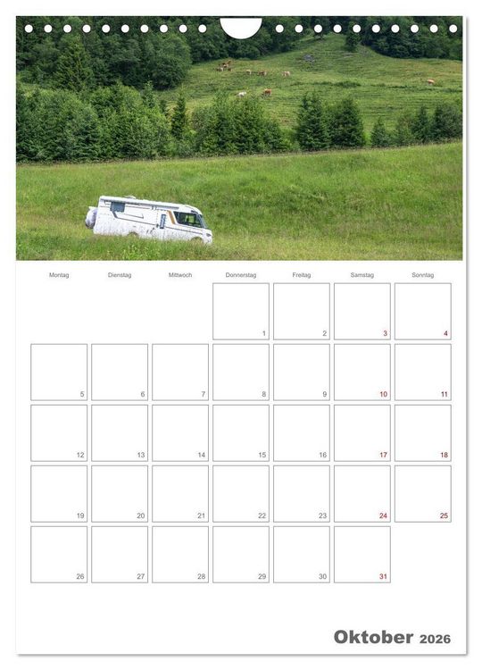 Produktbild: Wohnmobil Jahresplaner (Wandkalender 2026 DIN A4 hoch), CALVENDO Monatskalender