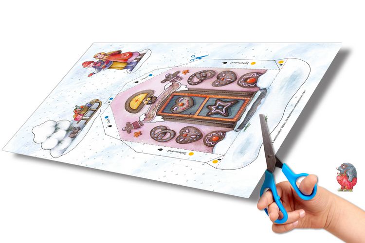Produktbild: Lichterhaus H&auml;nsel und Gretel basteln Bastelbogen Papiermodell