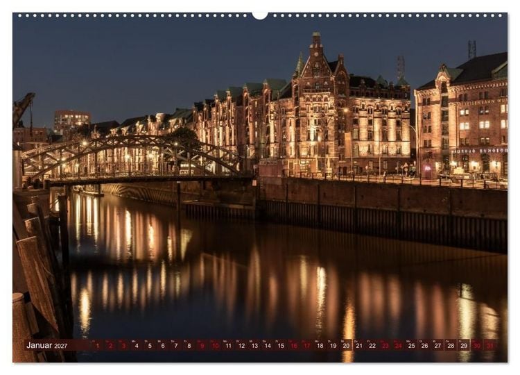 Produktbild: Magic Nights Hamburg (hochwertiger Premium Wandkalender 2027 DIN A2 quer), Kunstdruck in Hochglanz