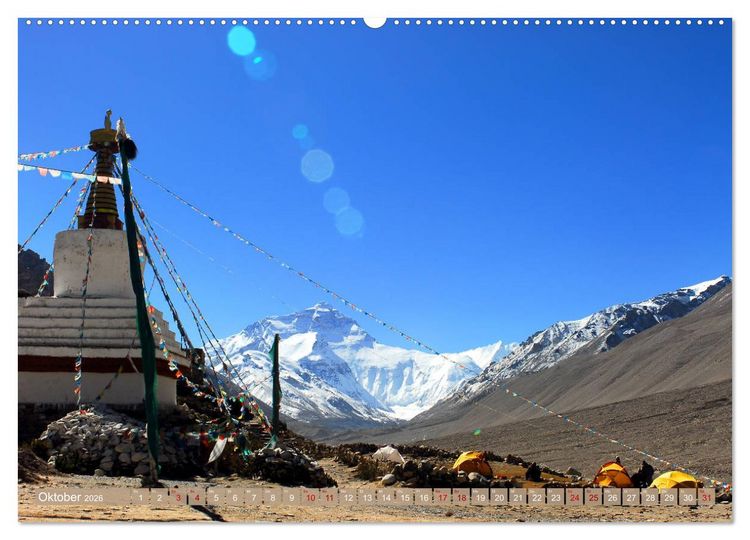 Produktbild: Tsch&ouml;rten, Architektur des Himalaya (hochwertiger Premium Wandkalender 2026 DIN A2 quer), Kunstdruck in Hochglanz