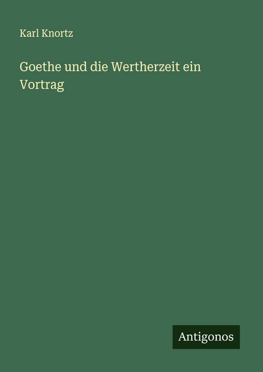 Produktbild: Goethe und die Wertherzeit ein Vortrag