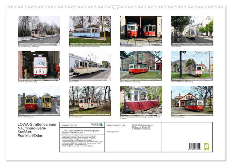 Produktbild: LOWA-Stra&szlig;enbahnen Naumburg-Gera-Sta&szlig;furt-Frankfurt/Oder (Wandkalender 2026 DIN A2 quer), CALVENDO Monatskalender