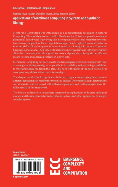 Produktbild: Applications of Membrane Computing in Systems and Synthetic Biology