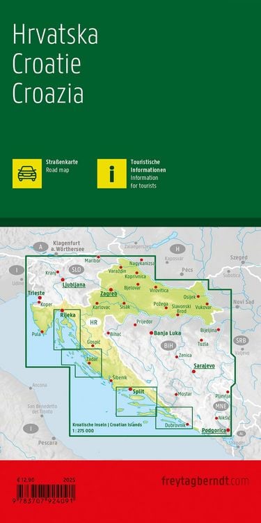 Produktbild: freytag & berndt Stra&szlig;enkarte Kroatien 1:500.000