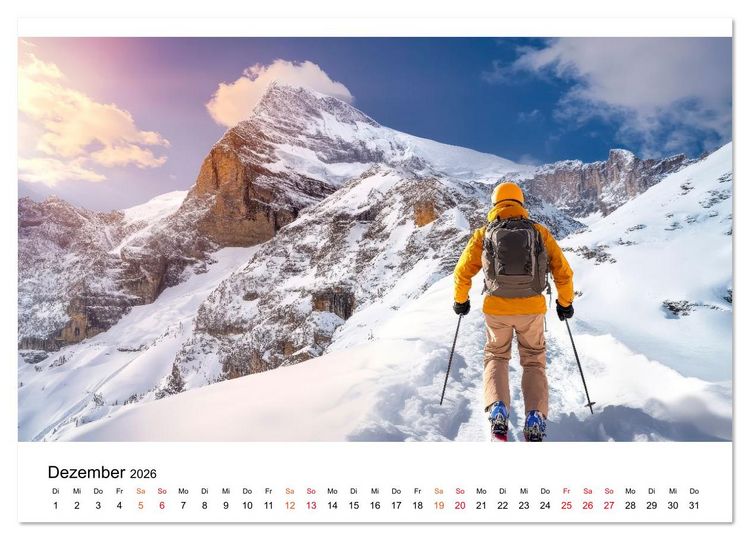 Produktbild: Skifahren - endlich Schnee (hochwertiger Premium Wandkalender 2026 DIN A2 quer), Kunstdruck in Hochglanz
