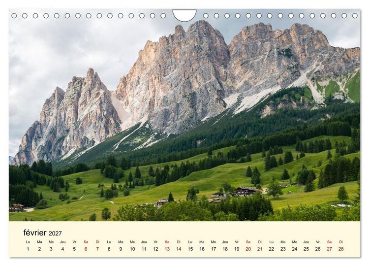 Produktbild: Un voyage dans les Dolomites (Calendrier mural 2027 DIN A4 vertical), CALVENDO calendrier mensuel