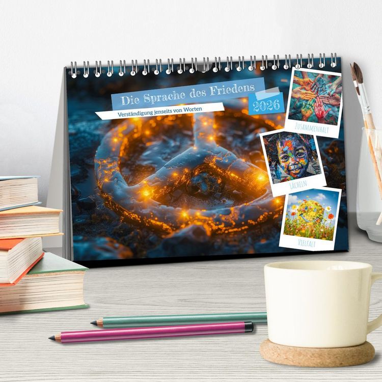 Produktbild: Die Sprache des Friedens (Tischkalender 2026 DIN A5 quer), CALVENDO Monatskalender