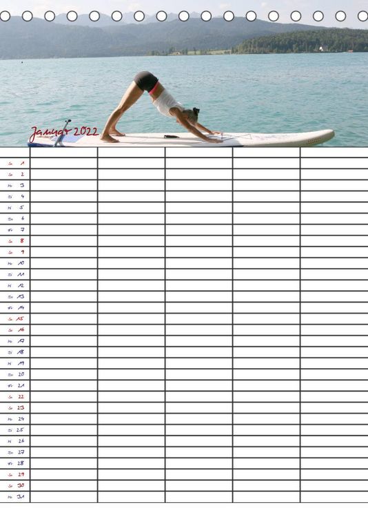 Produktbild: Faszination Yoga - SUP (Familienplaner 5 spaltig) (Tischkalender 2022 DIN A5 hoch)