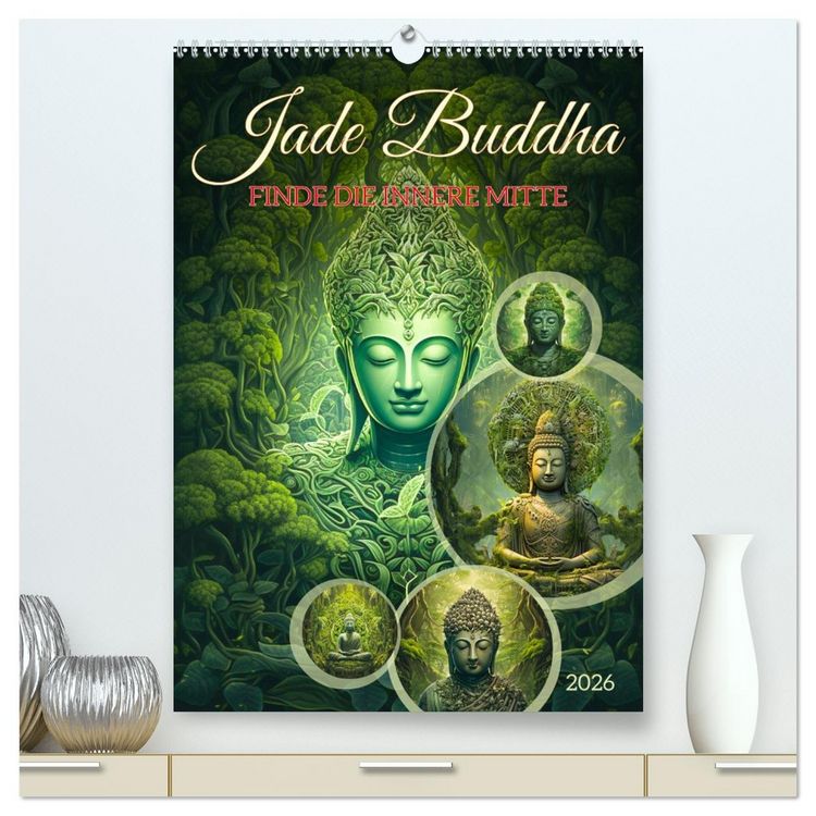Produktbild: Jade Buddha - Finde die innere Mitte (hochwertiger Premium Wandkalender 2026 DIN A2 hoch), Kunstdruck in Hochglanz