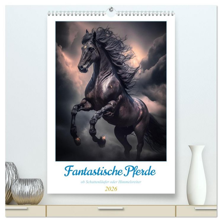 Produktbild: Fantastische Pferde (hochwertiger Premium Wandkalender 2026 DIN A2 hoch), Kunstdruck in Hochglanz