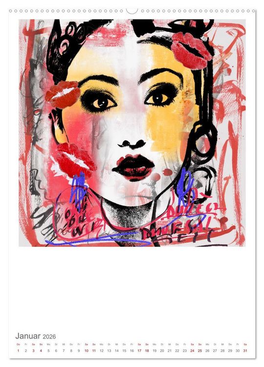 Produktbild: POP UP GIRLS Art Portr&auml;ts by Ulrike Langen (hochwertiger Premium Wandkalender 2026 DIN A2 hoch), Kunstdruck in Hochglanz