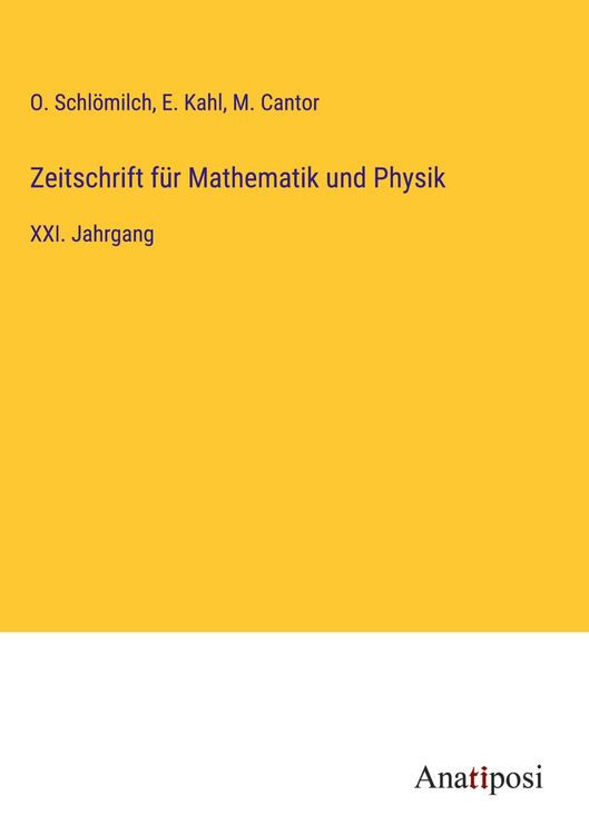 Produktbild: Zeitschrift f&uuml;r Mathematik und Physik