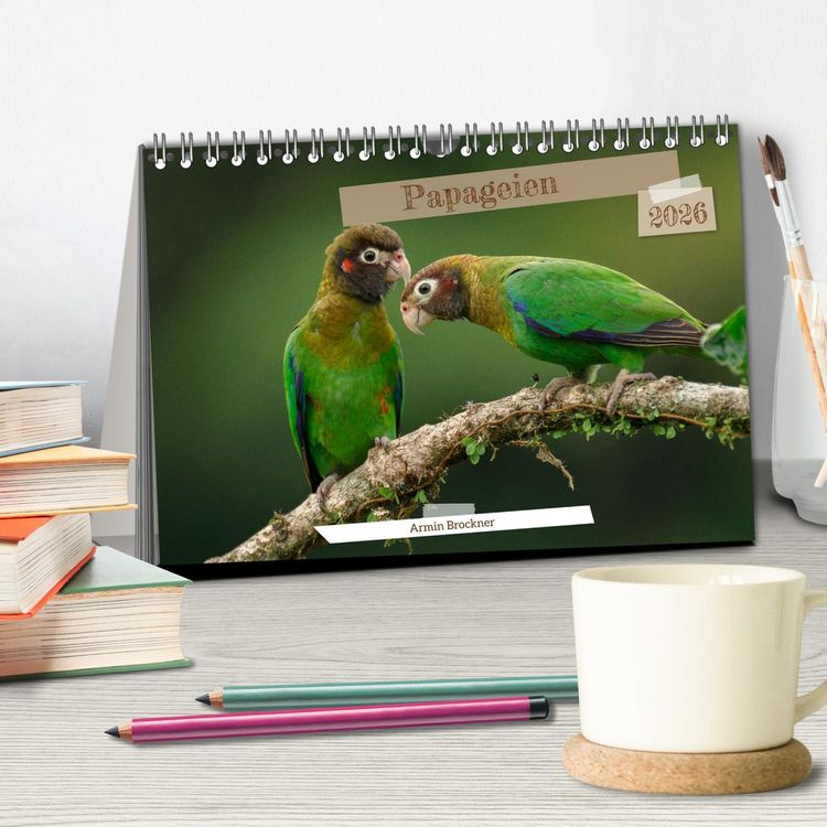 Produktbild: Papageien (Tischkalender 2026 DIN A5 quer), CALVENDO Monatskalender