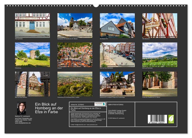 Produktbild: Ein Blick auf Homberg an der Efze in Farbe (hochwertiger Premium Wandkalender 2026 DIN A2 quer), Kunstdruck in Hochglanz
