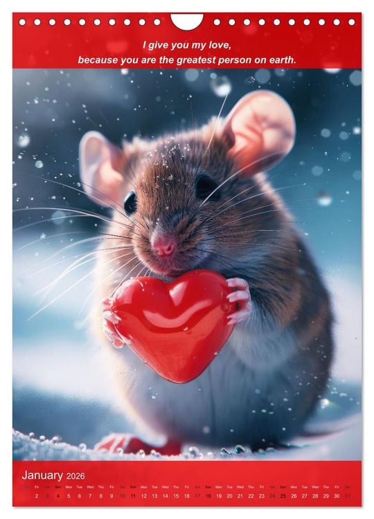 Produktbild: I'll give you my love (Wall Calendar 2026 DIN A4 portrait), CALVENDO 12 Month Wall Calendar
