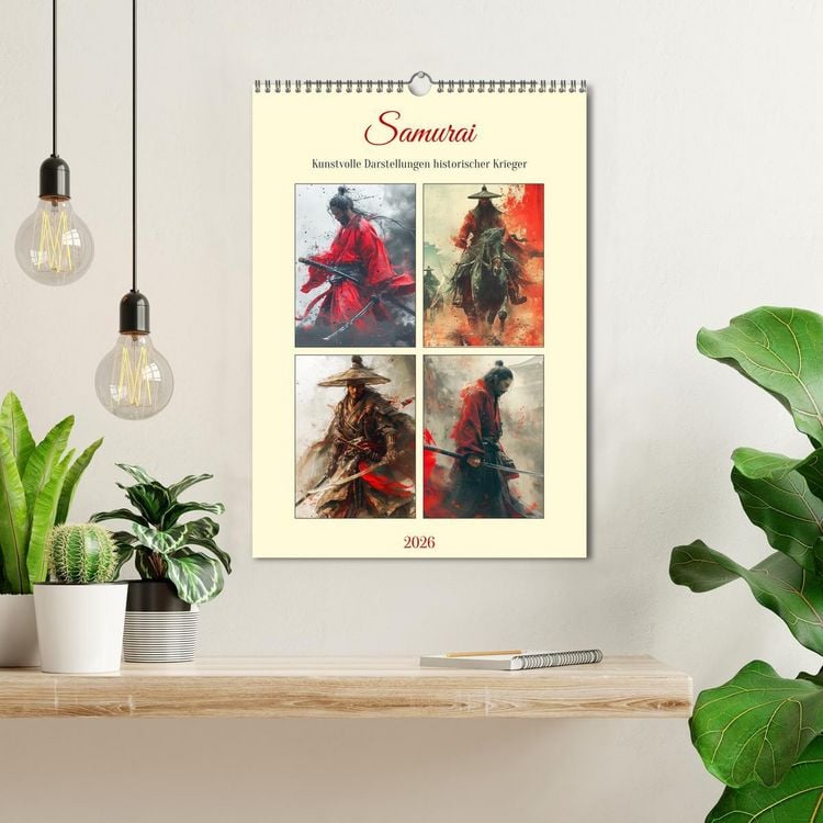 Produktbild: Samurai. Kunstvolle Darstellungen historischer Krieger (Wandkalender 2026 DIN A3 hoch), CALVENDO Monatskalender