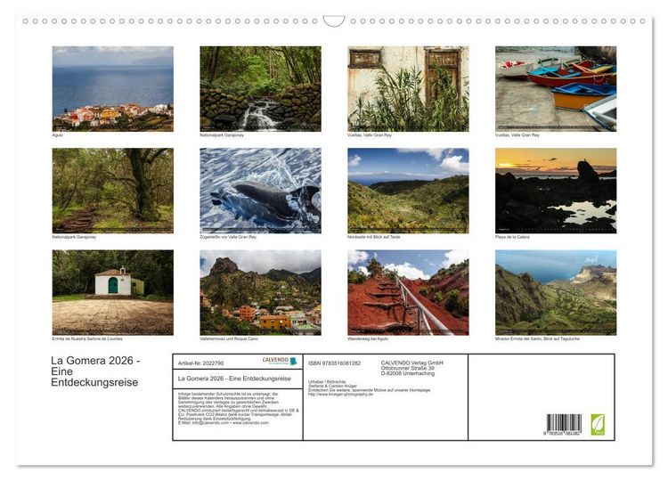 Produktbild: La Gomera 2026 - Eine Entdeckungsreise (Wandkalender 2026 DIN A2 quer), CALVENDO Monatskalender