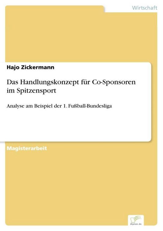 Produktbild: Das Handlungskonzept f&uuml;r Co-Sponsoren im Spitzensport
