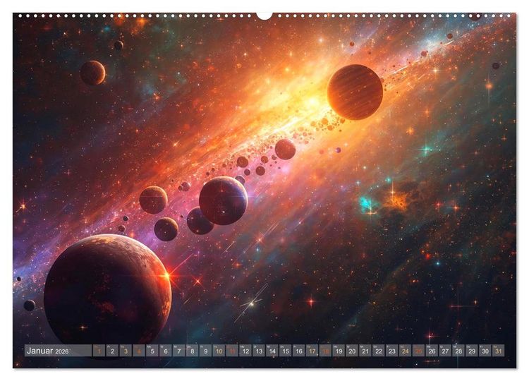 Produktbild: Fantastische Sternenwelten (hochwertiger Premium Wandkalender 2026 DIN A2 quer), Kunstdruck in Hochglanz