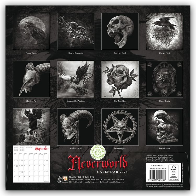 Produktbild: Alchemy Neverworld 2026 &ndash; Original Flame Tree Publishing-Kalender [Kalender]