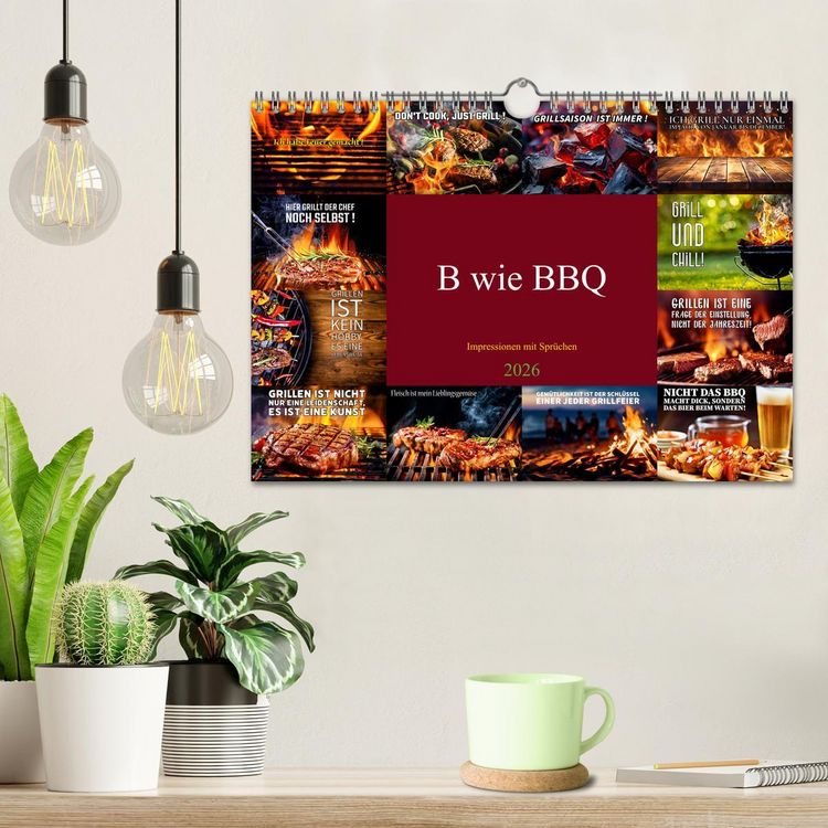 Produktbild: B wie BBQ Impressionen mit Spr&uuml;chen (Wandkalender 2026 DIN A4 quer), CALVENDO Monatskalender