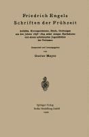 Produktbild: Friedrich Engels Schriften der Fr&uuml;hzeit