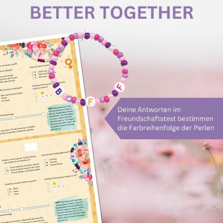 Produktbild: Lovely You Schmuckset #Besties. Anleitung und Material f&uuml;r 5 Armb&auml;nder. &Uuml;ber 400 Perlen