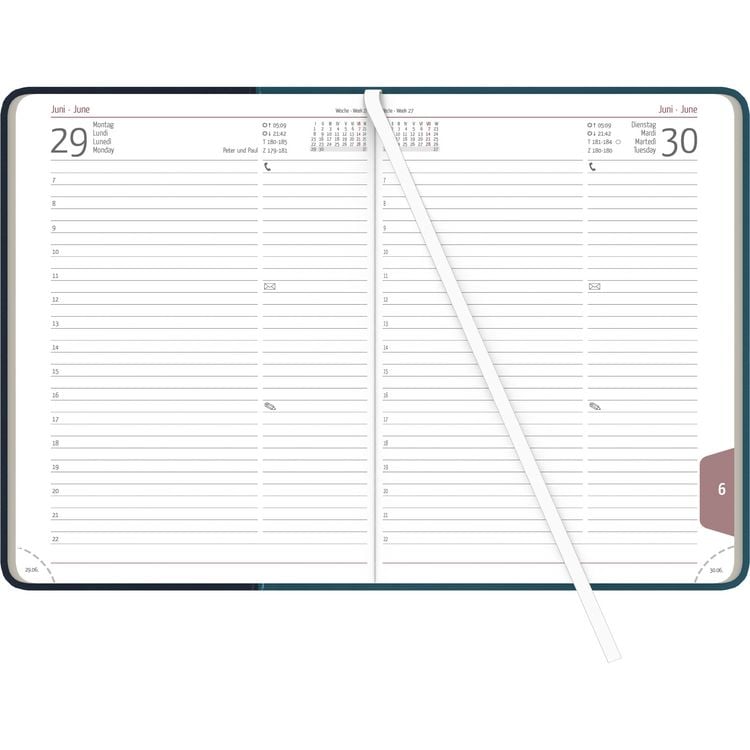 Produktbild: Buchkalender Premium Water türkis-blau 2026 - Büro-Kalender A5 - Cheftimer - 1 Tag 1 Seite - 416 Seiten - Tucson-Einband - Zettler