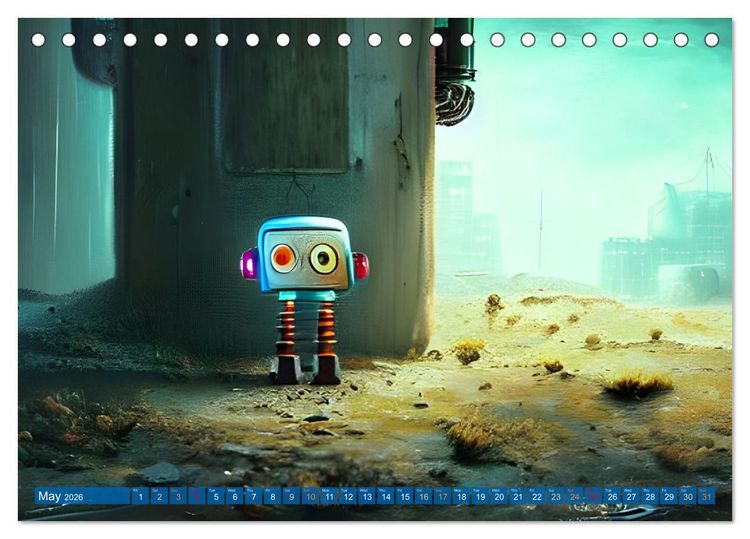 Produktbild: Robots (Desk Calendar 2026 DIN A5 landscape), CALVENDO 12 Month DeskCalendar