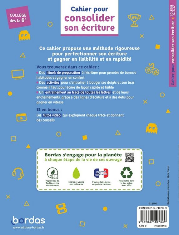 Produktbild: Cahier pour consolider son &eacute;criture : coll&egrave;ge : d&egrave;s la 6e