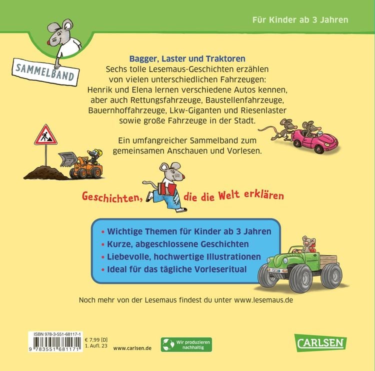 Produktbild: LESEMAUS Sonderbände: Bagger, Laster und Traktoren – Alles über Fahrzeuge