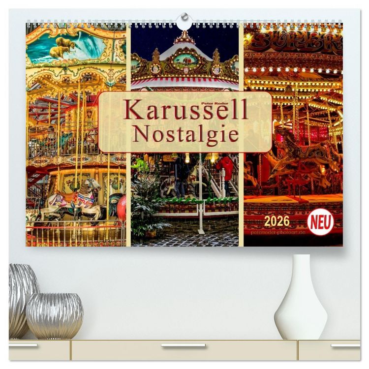 Produktbild: Karussell - Nostalgie (hochwertiger Premium Wandkalender 2026 DIN A2 quer), Kunstdruck in Hochglanz