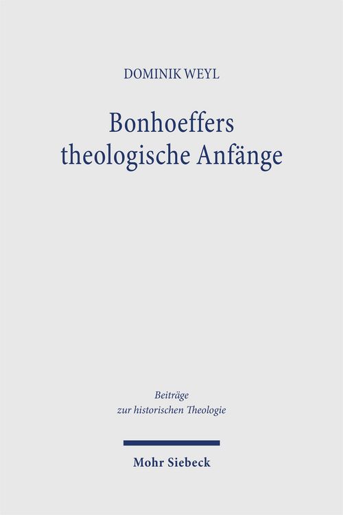 Produktbild: Bonhoeffers theologische Anf&auml;nge
