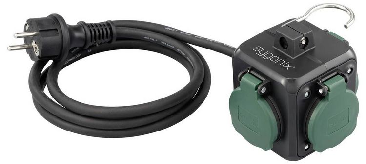 Sygonix SY-6903362 Steckdosenwürfel Schwarz, Grün Schutzkontakt 1St. kaufen