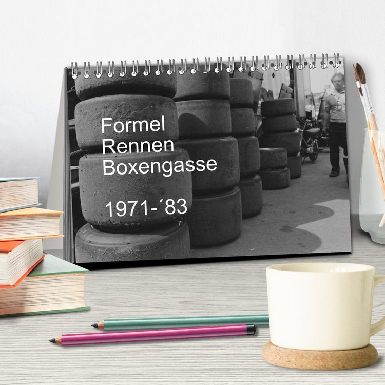 Produktbild: Formel, Rennen, Boxengasse 1971-&acute;83 (Tischkalender 2026 DIN A5 quer), CALVENDO Monatskalender