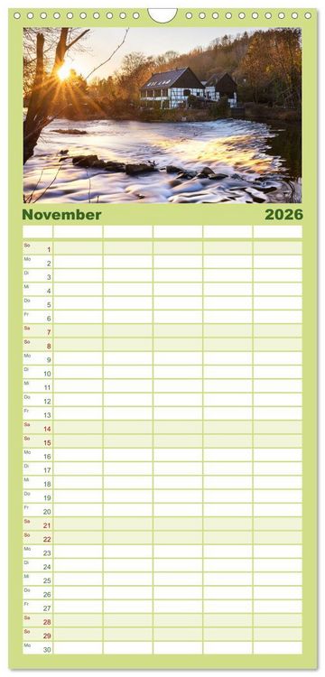 Produktbild: Familienplaner 2026 - Heimat Entdecken: Bergisches Land mit 5 Spalten (Wandkalender, 21 x 45 cm) CALVENDO