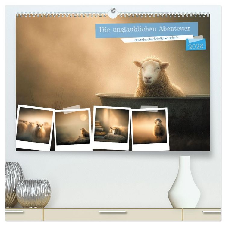 Produktbild: Die unglaublichen Abenteuer eines durchschnittlichen Schafs (hochwertiger Premium Wandkalender 2026 DIN A2 quer), Kunstdruck in Hochglanz
