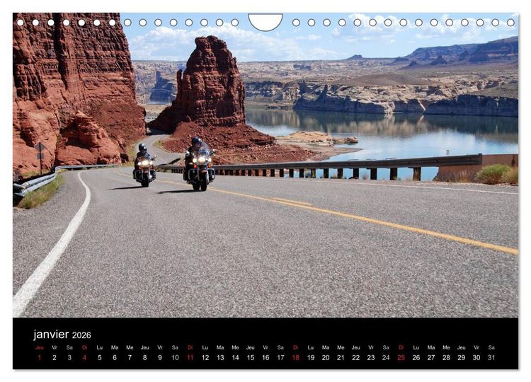 Produktbild: Born to be wild &ndash; Les &Eacute;tats-Unis en Harley-Davidson (Calendrier mural 2026 DIN A4 vertical), CALVENDO calendrier mensuel