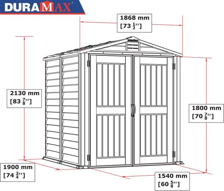 Produktbild: Kunststoff Ger&auml;tehaus 186x190 Gartenhaus Dreht&uuml;ren