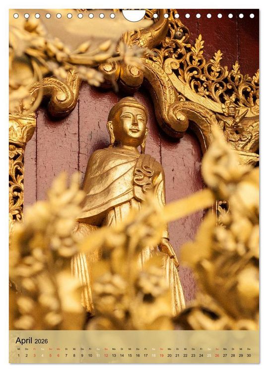 Produktbild: BUDDHA in GOLD (Wandkalender 2026 DIN A4 hoch), CALVENDO Monatskalender