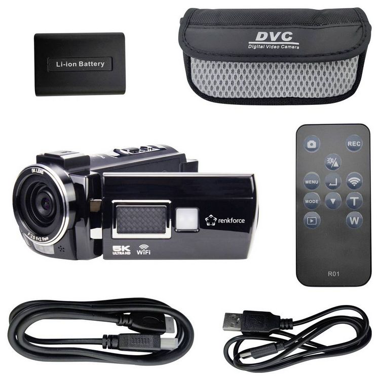 Produktbild: Renkforce RF-DV-200 Camcorder 5K 7.6cm 3 Zoll 8 Megapixel Schwarz