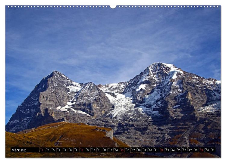 Produktbild: Das Dreigestirn im Berner Oberland. Eiger, M&ouml;nch und Jungfrau (hochwertiger Premium Wandkalender 2026 DIN A2 quer), Kunstdruck in Hochglanz