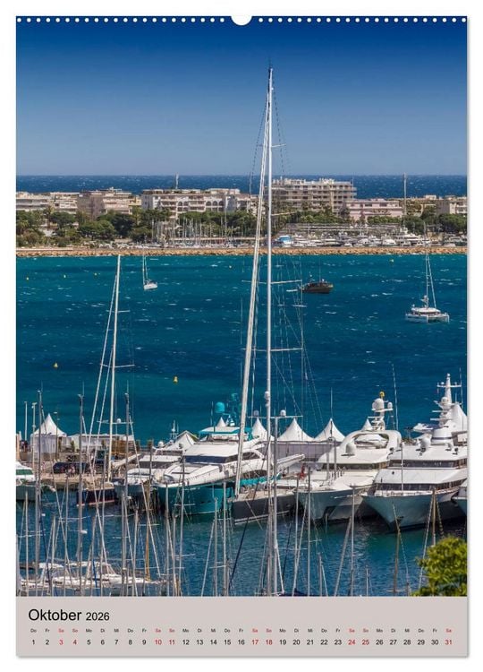 Produktbild: C&Ocirc;TE D&rsquo;AZUR Cannes, Monaco und Nizza (hochwertiger Premium Wandkalender 2026 DIN A2 hoch), Kunstdruck in Hochglanz