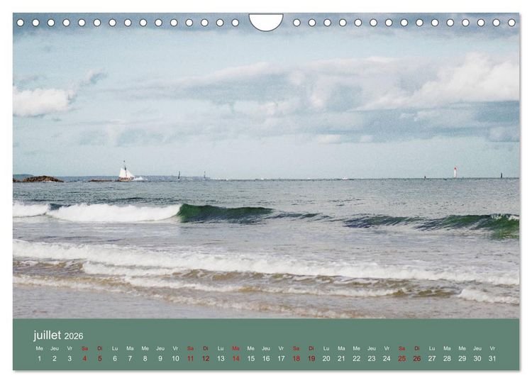 Produktbild: Sillonnez la plage (Calendrier mural 2026 DIN A4 vertical), CALVENDO calendrier mensuel