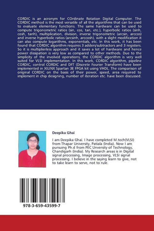 Produktbild: VLSI Implementation of Original, Control and Pipeline CORDIC Algorithm