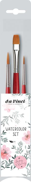 Produktbild: da Vinci Pinselset Watercolor Hobby & Craft, Lettering & Flower Brush Set, Synthetik, 3er Set
